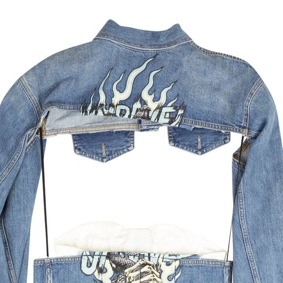 UNRAVEL PROJECT Indigo Snake Bolero Split Denim Jacket Size 42 $1225 - Picture 4 of 4